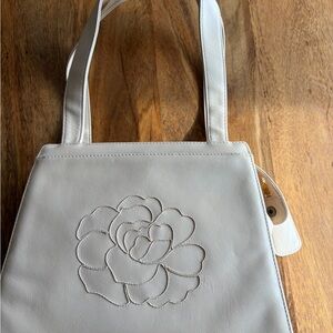 CHANEL Camellia Neutral Floral Shoulder Bag